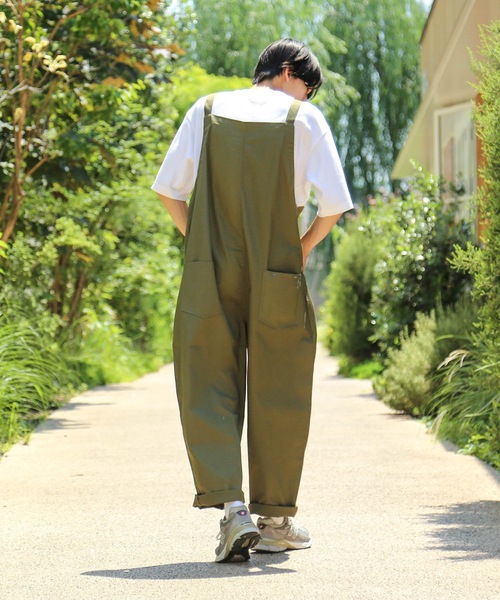 Blue Standard （ブルースタンダード）の「【BLUE STANDARD】ビッグシルエット　ツイルフロントZIPオーバーオール（サロペット/オーバーオール・メンズ・ブラック/カーキ/ブルー/ベージュ/オフホワイト・MEDIUM/LARGE）」の19枚目の写真