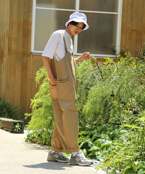 Blue Standard （ブルースタンダード）の「【BLUE STANDARD】ビッグシルエット　ツイルフロントZIPオーバーオール（サロペット/オーバーオール・メンズ・ブラック/カーキ/ブルー/ベージュ/オフホワイト・MEDIUM/LARGE）」の15枚目の写真