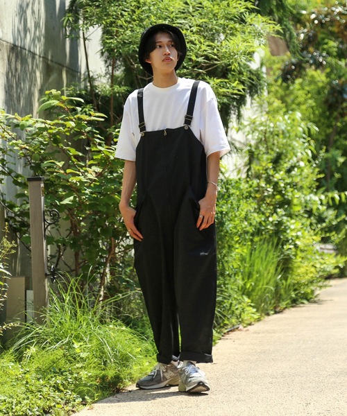 Blue Standard （ブルースタンダード）の「【BLUE STANDARD】ビッグシルエット　ツイルフロントZIPオーバーオール（サロペット/オーバーオール・メンズ・ブラック/カーキ/ブルー/ベージュ/オフホワイト・MEDIUM/LARGE）」の11枚目の写真