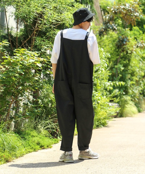 Blue Standard （ブルースタンダード）の「【BLUE STANDARD】ビッグシルエット　ツイルフロントZIPオーバーオール（サロペット/オーバーオール・メンズ・ブラック/カーキ/ブルー/ベージュ/オフホワイト・MEDIUM/LARGE）」の13枚目の写真