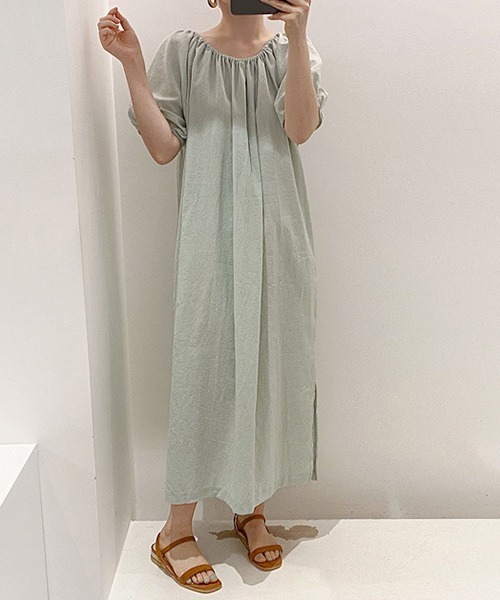 セール ワンピース Yuga オフショルダー パフスリーブ サイドスリット ワンピース ワンピース Frp エフアールピー のファッション