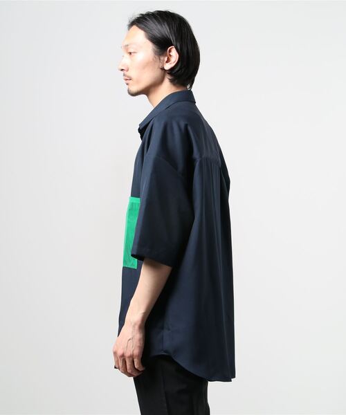 cathy jane（キャシージェーン）の「Cathy Jane（キャシージェーン）@別注ハーフスリーブシャツ（シャツ/ブラウス・メンズ・ネイビー/パープル・FREE）」の3枚目の写真