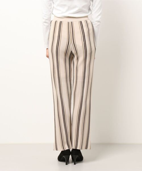 n'ee-ne（ネーネ）の「麻タッチストライプ　ストレートパンツ（その他パンツ・レディース・アイボリー/ベージュ/オレンジ・FREE）」の4枚目の写真
