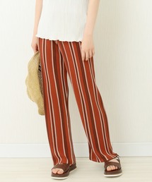 n'ee-ne | 麻タッチストライプ ストレートパンツ(その他パンツ)