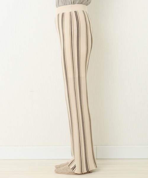 n'ee-ne（ネーネ）の「麻タッチストライプ　ストレートパンツ（その他パンツ・レディース・アイボリー/ベージュ/オレンジ・FREE）」の18枚目の写真