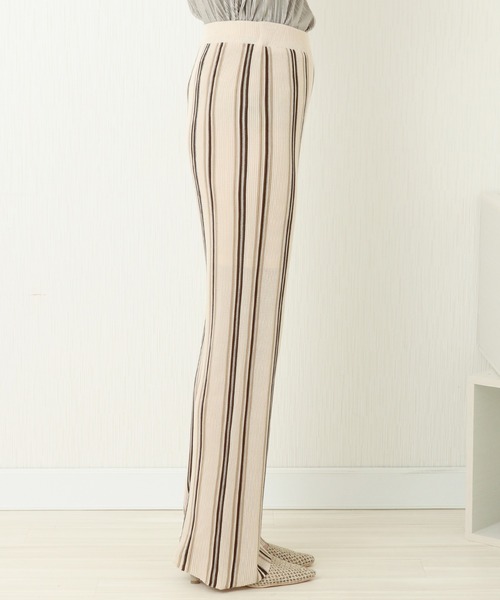 n'ee-ne（ネーネ）の「麻タッチストライプ　ストレートパンツ（その他パンツ・レディース・アイボリー/ベージュ/オレンジ・FREE）」の13枚目の写真