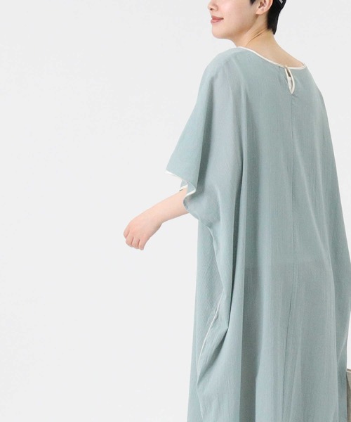 HONEYSUCKLE ROSE（ハニーサックルローズ）の「【HONEYSUCKLE ROSE】パイピングワンピース（シャツワンピース・レディース・ブラウン/オフホワイト/グリーン・M/L）」の21枚目の写真