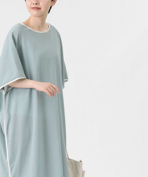 HONEYSUCKLE ROSE（ハニーサックルローズ）の「【HONEYSUCKLE ROSE】パイピングワンピース（シャツワンピース・レディース・ブラウン/オフホワイト/グリーン・M/L）」の22枚目の写真