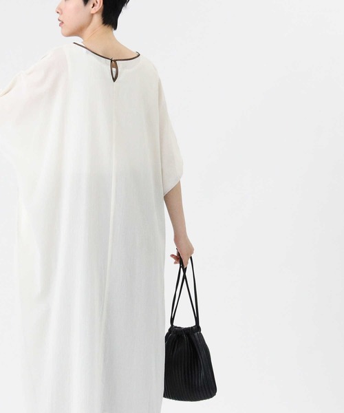 HONEYSUCKLE ROSE（ハニーサックルローズ）の「【HONEYSUCKLE ROSE】パイピングワンピース（シャツワンピース・レディース・ブラウン/オフホワイト/グリーン・M/L）」の8枚目の写真