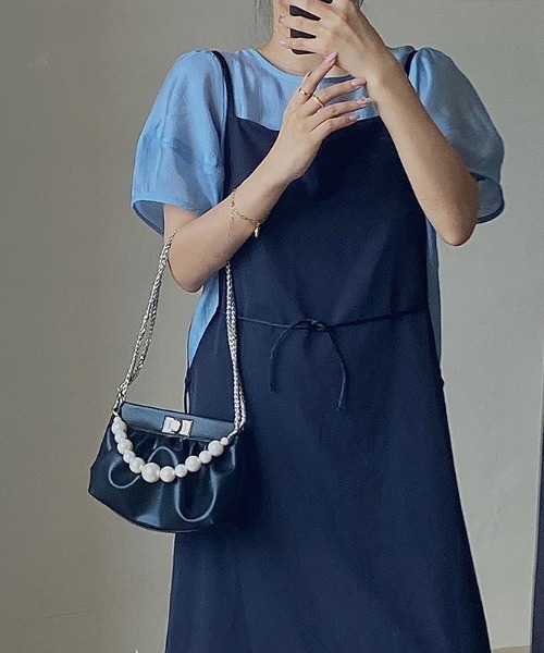 yuue' ( wear )（ユーイ）の「2way パールチェーンショルダーハンドバッグ（ハンドバッグ・レディース・ホワイト/ブラック・FREE）」の14枚目の写真