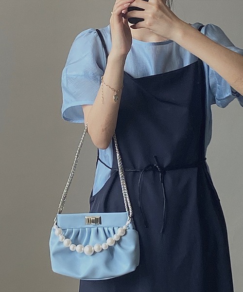 yuue' ( wear )（ユーイ）の「2way パールチェーンショルダーハンドバッグ（ハンドバッグ・レディース・ホワイト/ブラック・FREE）」の16枚目の写真