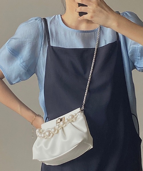 yuue' ( wear )（ユーイ）の「2way パールチェーンショルダーハンドバッグ（ハンドバッグ・レディース・ホワイト/ブラック・FREE）」の18枚目の写真