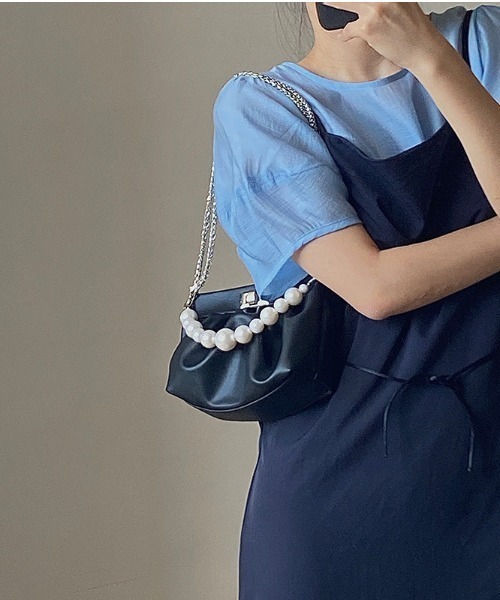 yuue' ( wear )（ユーイ）の「2way パールチェーンショルダーハンドバッグ（ハンドバッグ・レディース・ホワイト/ブラック・FREE）」の19枚目の写真