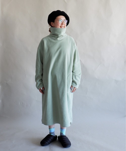 MANASTASH（マナスタッシュ）の「MANASTASH/マナスタッシュ　W's FLEECE DRESS　ウィメンズ　フリースドレス　ワンピース（ワンピース・レディース・ナチュラル/ブラック/ピンク/ミント・MEDIUM）」の9枚目の写真