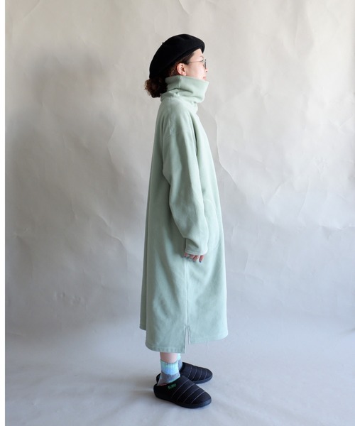 MANASTASH（マナスタッシュ）の「MANASTASH/マナスタッシュ　W's FLEECE DRESS　ウィメンズ　フリースドレス　ワンピース（ワンピース・レディース・ナチュラル/ブラック/ピンク/ミント・MEDIUM）」の11枚目の写真