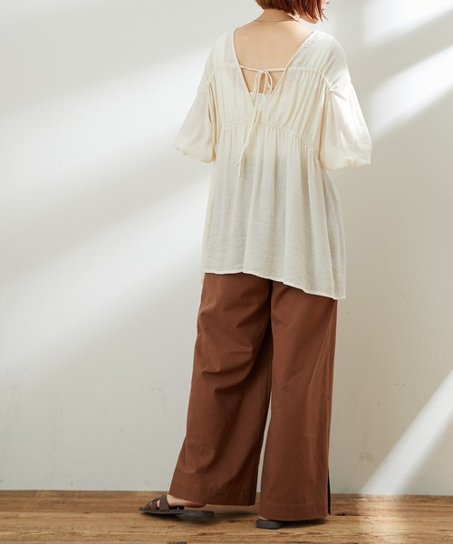 CIAOPANIC TYPY(チャオパニックティピー)の「【ZOZOTOWN限定】2WAYバックドロスト楊柳ブラウス(シャツ/ブラウス・レディース・イエロー/ブラック/オフホワイト・ONE SIZE)」の8枚目の写真