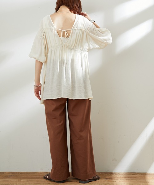 CIAOPANIC TYPY(チャオパニックティピー)の「【ZOZOTOWN限定】2WAYバックドロスト楊柳ブラウス(シャツ/ブラウス・レディース・イエロー/ブラック/オフホワイト・ONE SIZE)」の10枚目の写真