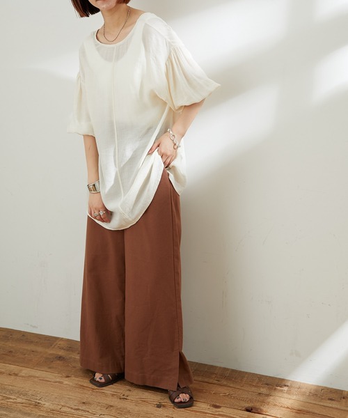 CIAOPANIC TYPY(チャオパニックティピー)の「【ZOZOTOWN限定】2WAYバックドロスト楊柳ブラウス(シャツ/ブラウス・レディース・イエロー/ブラック/オフホワイト・ONE SIZE)」の12枚目の写真