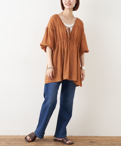 CIAOPANIC TYPY(チャオパニックティピー)の「【ZOZOTOWN限定】2WAYバックドロスト楊柳ブラウス(シャツ/ブラウス・レディース・イエロー/ブラック/オフホワイト・ONE SIZE)」の20枚目の写真