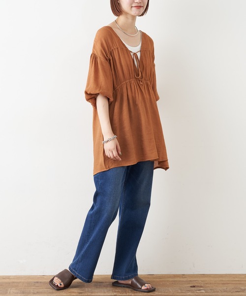 CIAOPANIC TYPY(チャオパニックティピー)の「【ZOZOTOWN限定】2WAYバックドロスト楊柳ブラウス(シャツ/ブラウス・レディース・イエロー/ブラック/オフホワイト・ONE SIZE)」の21枚目の写真