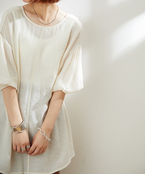 CIAOPANIC TYPY(チャオパニックティピー)の「【ZOZOTOWN限定】2WAYバックドロスト楊柳ブラウス(シャツ/ブラウス・レディース・イエロー/ブラック/オフホワイト・ONE SIZE)」の6枚目の写真