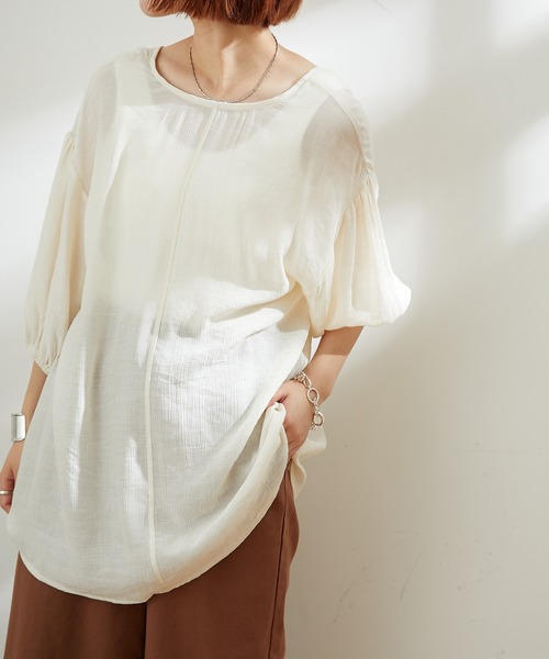 CIAOPANIC TYPY(チャオパニックティピー)の「【ZOZOTOWN限定】2WAYバックドロスト楊柳ブラウス(シャツ/ブラウス・レディース・イエロー/ブラック/オフホワイト・ONE SIZE)」の7枚目の写真