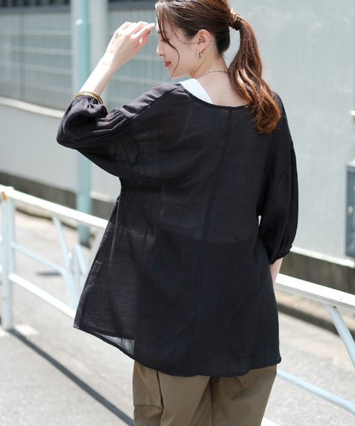 CIAOPANIC TYPY(チャオパニックティピー)の「【ZOZOTOWN限定】2WAYバックドロスト楊柳ブラウス(シャツ/ブラウス・レディース・イエロー/ブラック/オフホワイト・ONE SIZE)」の13枚目の写真