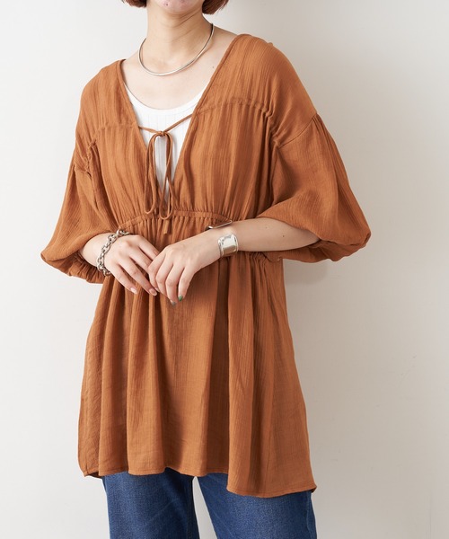 CIAOPANIC TYPY(チャオパニックティピー)の「【ZOZOTOWN限定】2WAYバックドロスト楊柳ブラウス(シャツ/ブラウス・レディース・イエロー/ブラック/オフホワイト・ONE SIZE)」の17枚目の写真