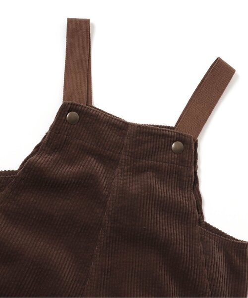 apres les cours（アプレレクール）の「/コーデュロイサロペット（サロペット/オーバーオール・キッズ・アイボリー/ブラウン・100/110/120/130）」の12枚目の写真