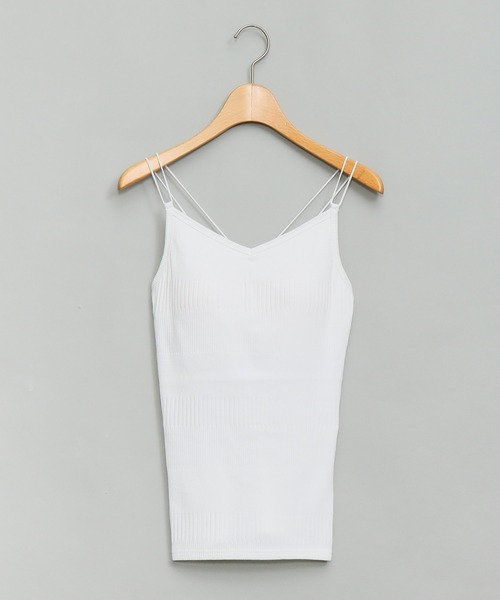 AS KNOW AS PINKY（アズノゥアズピンキー）の「ランダムWコードキャミソール（キャミソール・レディース・オフホワイト/ブラック/ライトグリーン/ブルー・FREE）」の2枚目の写真