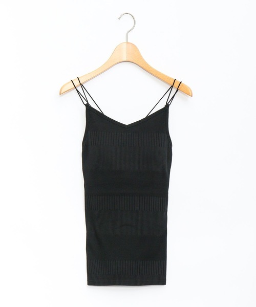 AS KNOW AS PINKY（アズノゥアズピンキー）の「ランダムWコードキャミソール（キャミソール・レディース・オフホワイト/ブラック/ライトグリーン/ブルー・FREE）」の3枚目の写真