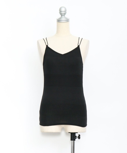 AS KNOW AS PINKY（アズノゥアズピンキー）の「ランダムWコードキャミソール（キャミソール・レディース・オフホワイト/ブラック/ライトグリーン/ブルー・FREE）」の10枚目の写真