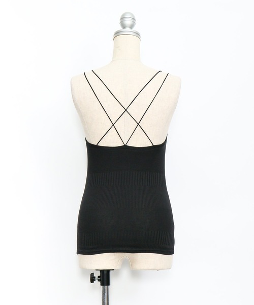 AS KNOW AS PINKY（アズノゥアズピンキー）の「ランダムWコードキャミソール（キャミソール・レディース・オフホワイト/ブラック/ライトグリーン/ブルー・FREE）」の5枚目の写真