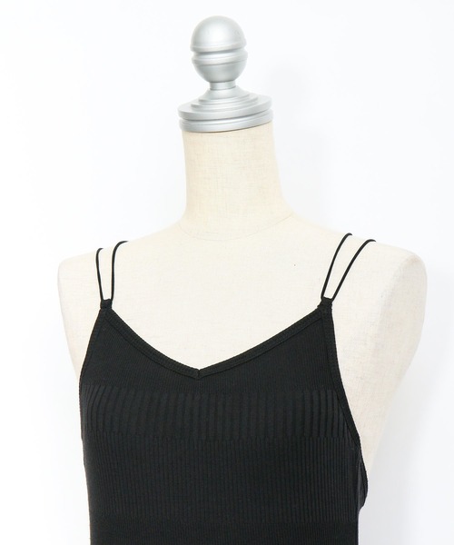 AS KNOW AS PINKY（アズノゥアズピンキー）の「ランダムWコードキャミソール（キャミソール・レディース・オフホワイト/ブラック/ライトグリーン/ブルー・FREE）」の7枚目の写真