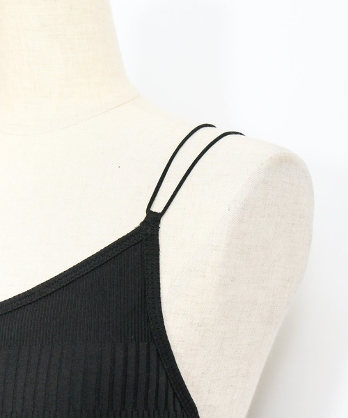 AS KNOW AS PINKY（アズノゥアズピンキー）の「ランダムWコードキャミソール（キャミソール・レディース・オフホワイト/ブラック/ライトグリーン/ブルー・FREE）」の9枚目の写真