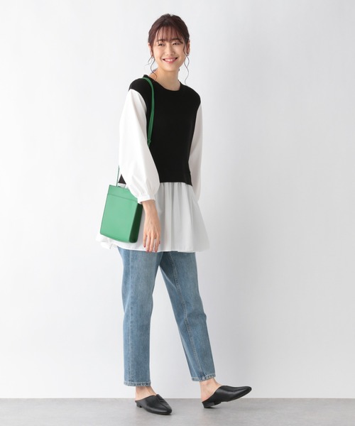 GLOBAL WORK（グローバルワーク）の「布帛ドッキングベスト7分袖/956183（ベスト・レディース・アッシュグレー/ブラック/モカ・FREE）」の8枚目の写真