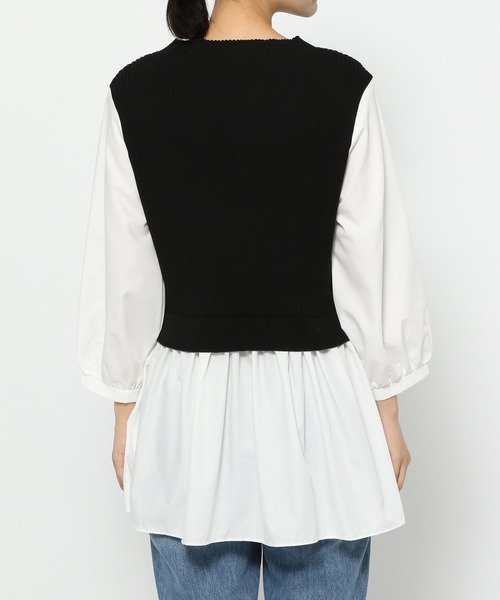 GLOBAL WORK（グローバルワーク）の「布帛ドッキングベスト7分袖/956183（ベスト・レディース・アッシュグレー/ブラック/モカ・FREE）」の17枚目の写真