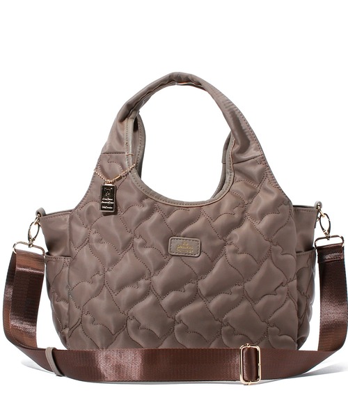 Via Demizon（ビアデミゾン）の「ネコ柄のキルティング２WAYトートバッグ（トートバッグ・レディース・ブラック/ピンク/ダークベージュ/ネイビー・フリー）」の8枚目の写真