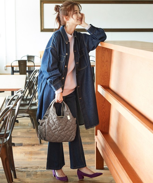 Via Demizon（ビアデミゾン）の「ネコ柄のキルティング２WAYトートバッグ（トートバッグ・レディース・ブラック/ピンク/ダークベージュ/ネイビー・フリー）」の20枚目の写真