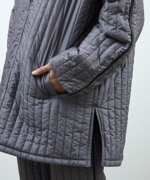 unlow（アンロー）の「シャンブレーキルティングジャケット（セットアップ対応）（ノーカラージャケット・メンズ・グレー/ブルー・L/M）」の9枚目の写真