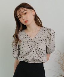 LIPSERVICE | DOTギャザートップス(Tシャツ/カットソー)