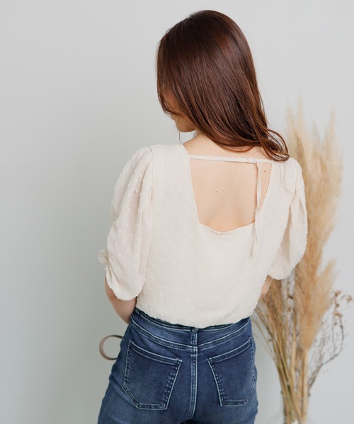 LIPSERVICE（リップサービス）の「DOTギャザートップス（Tシャツ/カットソー・レディース・ホワイト/ブラック/その他1/その他2・FREE）」の6枚目の写真