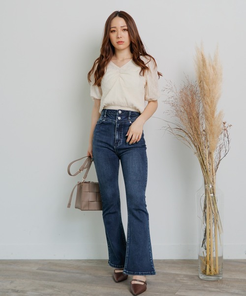 LIPSERVICE（リップサービス）の「DOTギャザートップス（Tシャツ/カットソー・レディース・ホワイト/ブラック/その他1/その他2・FREE）」の7枚目の写真