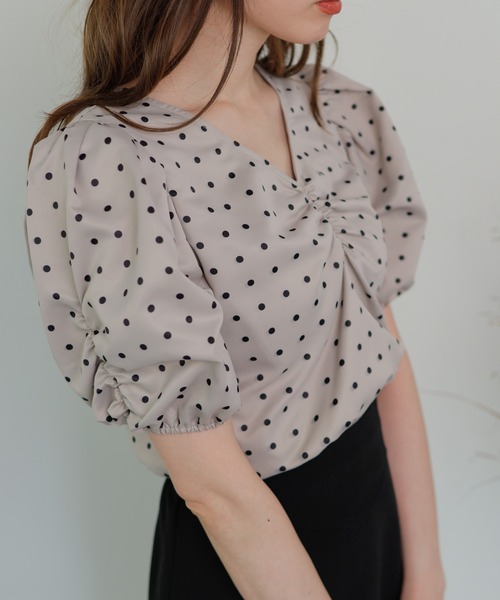 LIPSERVICE（リップサービス）の「DOTギャザートップス（Tシャツ/カットソー・レディース・ホワイト/ブラック/その他1/その他2・FREE）」の13枚目の写真