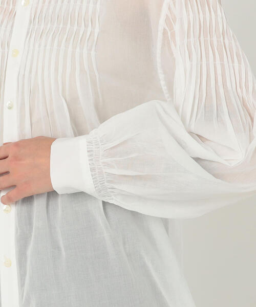 TOMORROWLAND (トゥモローランド)の「コットンローン ピンタックシャツ(シャツ/ブラウス・レディース・ホワイト/ブラック・36)」の5枚目の写真