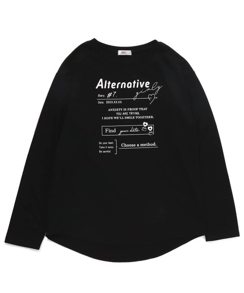 algy（アルジー）の「ラウンドヘムロンT（Tシャツ/カットソー・キッズ・サックスブルー/ラベンダー/ブラック/オフホワイト・MEDIUM/SMALL/XX-SMALL/X-SMALL）」の3枚目の写真