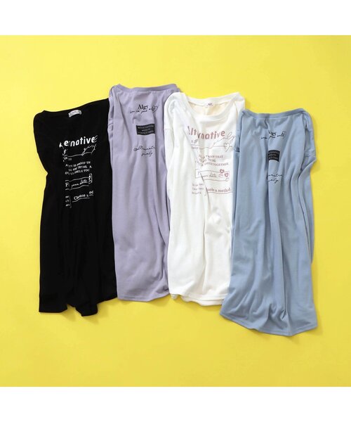 algy（アルジー）の「ラウンドヘムロンT（Tシャツ/カットソー・キッズ・サックスブルー/ラベンダー/ブラック/オフホワイト・MEDIUM/SMALL/XX-SMALL/X-SMALL）」の8枚目の写真