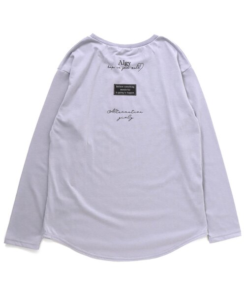 algy（アルジー）の「ラウンドヘムロンT（Tシャツ/カットソー・キッズ・サックスブルー/ラベンダー/ブラック/オフホワイト・MEDIUM/SMALL/XX-SMALL/X-SMALL）」の6枚目の写真