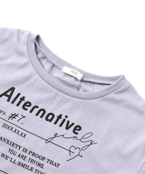 algy（アルジー）の「ラウンドヘムロンT（Tシャツ/カットソー・キッズ・サックスブルー/ラベンダー/ブラック/オフホワイト・MEDIUM/SMALL/XX-SMALL/X-SMALL）」の9枚目の写真