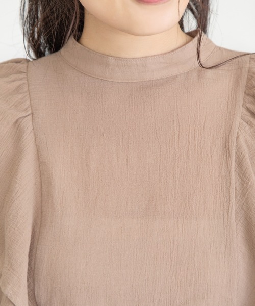 Mysa&Liina（ミーサリーナ）の「フリルコットンブラウス（シャツ/ブラウス・レディース・ブラック/ピンクベージュ/グレイッシュベージュ・M）」の5枚目の写真